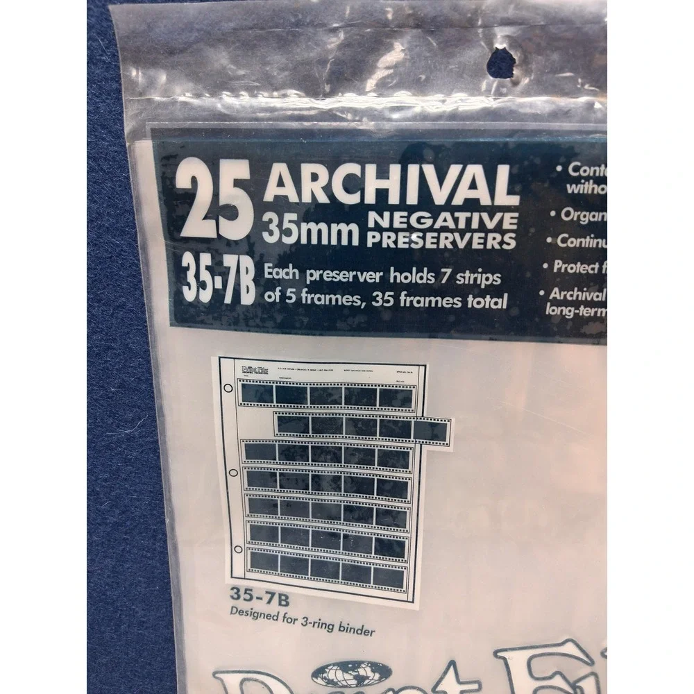 Print File 35mm Archival Negative Preservers Clear 25 Pack 357B Binder Sleeves